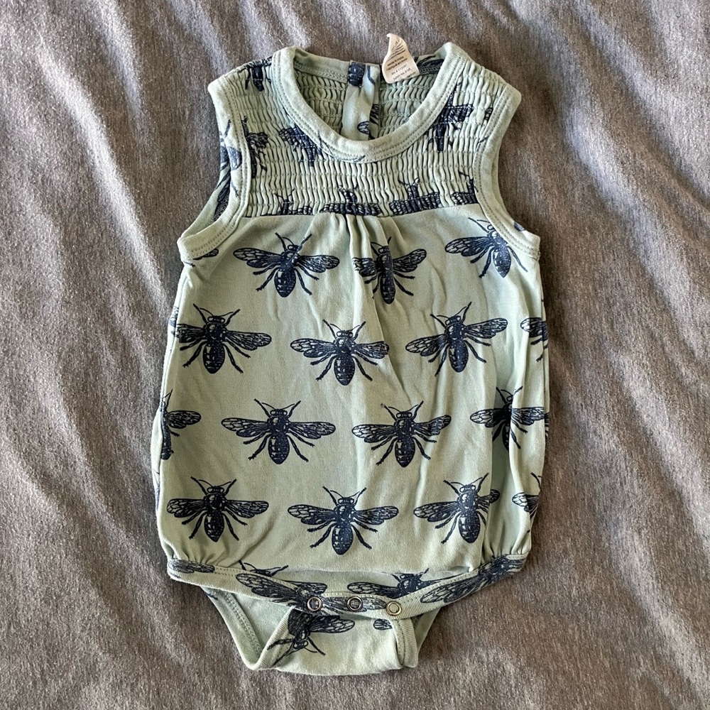 Blue Bee Sleeveless Smocked Bubble